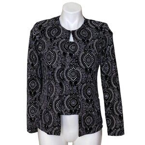 Xscape by Joanna Chen NWT Beaded Evening Two-Piece Jacket Set, Black Women's S